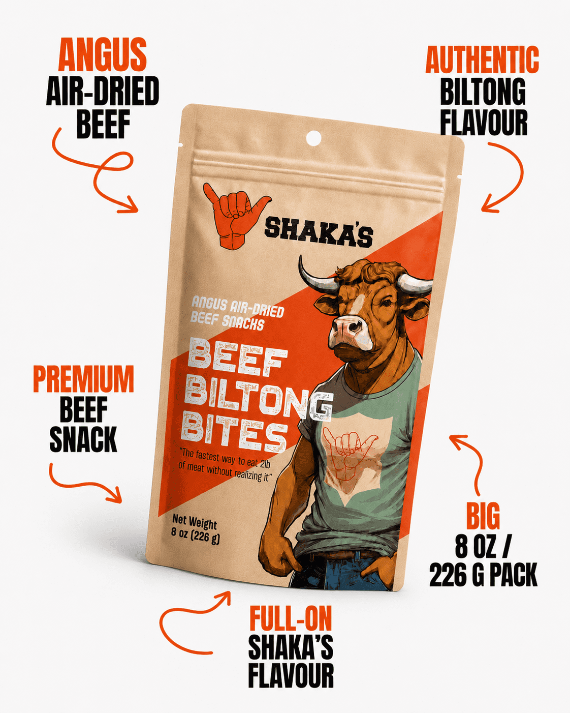 SHAKA'S Angus Air-Dried Beef Snacks Biltong