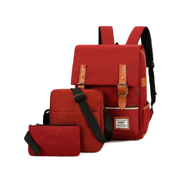 Mochila Irfora Mochila para computadora de gran capacidad, bolsa de negocios de moda, juego de bolsa de viaje de ocio al aire libre con puerto USB externo, rojo vino Irfora Mochila