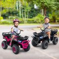 thumbnail image 4 of Costway 24V Kids Ride on Electric ATV Car Toy with Spring Suspension & LED Lights USB Black, 4 of 10