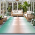 thumbnail image 3 of Teal Pink Gradient Rectangle Rug 3'x5' Abstract Ombre Art Mint Green Peach Modern Washable Area Rugs for Living Room Bedroom Entryway Non Slip&nbsp; Entrance Door Mat Indoor Floor Carpet, 3 of 9