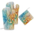 thumbnail image 6 of Abstract Flowers Oven And Pot Holders Sets, Heat Resistant Pads Kitchen Decor for Cooking Baking BBQ Grilling, Christmas Kitchen Gifts, 6 of 6