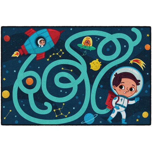 Flagship Carpets CE490-22W 4 x 6 Space Maze Rug - Rectangle