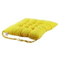 thumbnail image 4 of PiccoCasa Cotton Blends Strap Design Cushion Chair Buttocks Pads Pack of 2, 15.7"x15.7"x2.4", Yellow, 4 of 7
