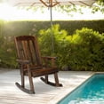 thumbnail image 6 of QISHENSHUI Outdoor Rocking Chair,Heavy Duty 600 LBS Wooden Rocking Bench with Comfortable Backrest,Weatherproof Patio Rocker with Ergonomic Design,Solid Fir Wood Rocking Chair for Patio,Garden,Rustic, 6 of 7