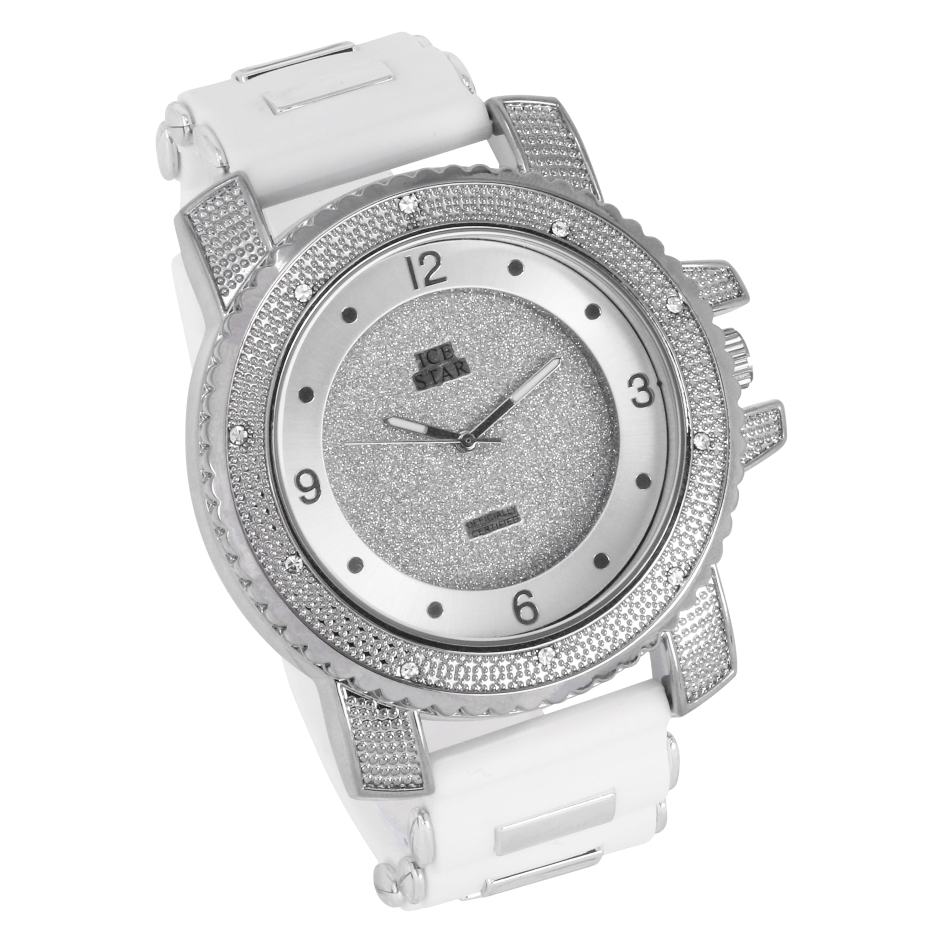 yans　AVALANCHE WATCH CESATI AW-SSS Moissanite Stainless Steel White Band Mens Watch 22-1/3 CT