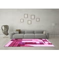 thumbnail image 3 of Ahgly Company Indoor Round Oriental Pink Modern Area Rugs, 8' Round, 3 of 4