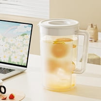 Outoloxit 2L Plastic Pitcher with Lid for Cold Beverages, Iced Tea, Lemonade, Infused Water