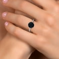 thumbnail image 4 of Gem Stone King 10K White Gold Black Onyx and Lab Grown Diamond Engagement Ring for Women | 3.20 Cttw | Round 10MM | Gemstone December Birthstone | Size 7, 4 of 6