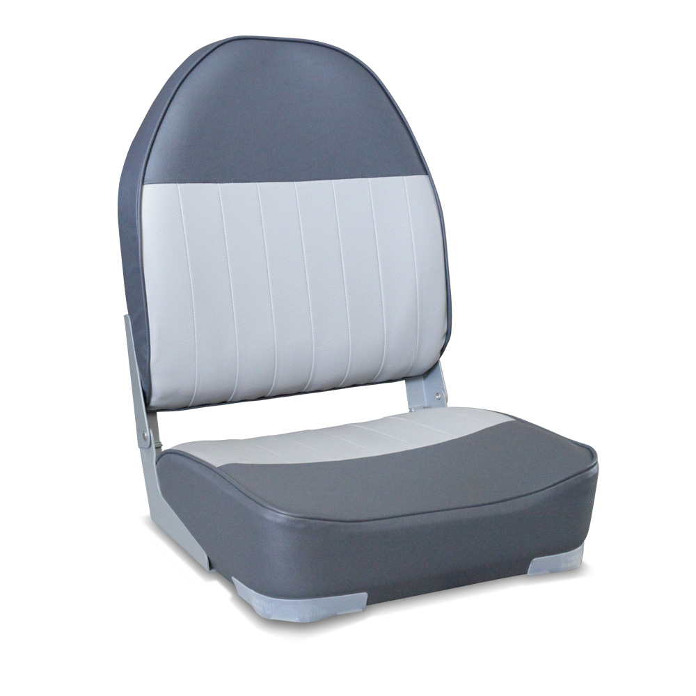 Leader Accessories New High Back Folding Boat Seat，Gray/Charcoal