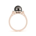 thumbnail image 2 of Angara Tahitian Cultured Pearl and Blue Diamond Ring in 14K Rose Gold for Women | June Birthstone Jewelry for Her, 2 of 8