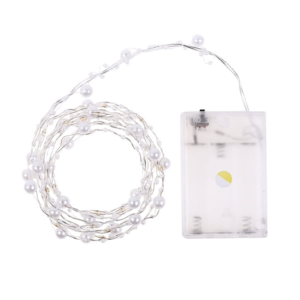 20 luces LED de alambre perlado para escenario, iluminación para festivales, decoración de fiestas para jardín (luz cálida, sin pilas)