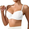 thumbnail image 3 of Ahuyic Womens Bra,Summer Plus Size Bra,Fashion Womens Lace Solid Color Bra And Lingerie Underwear With Steel Rims,White,S, 3 of 5
