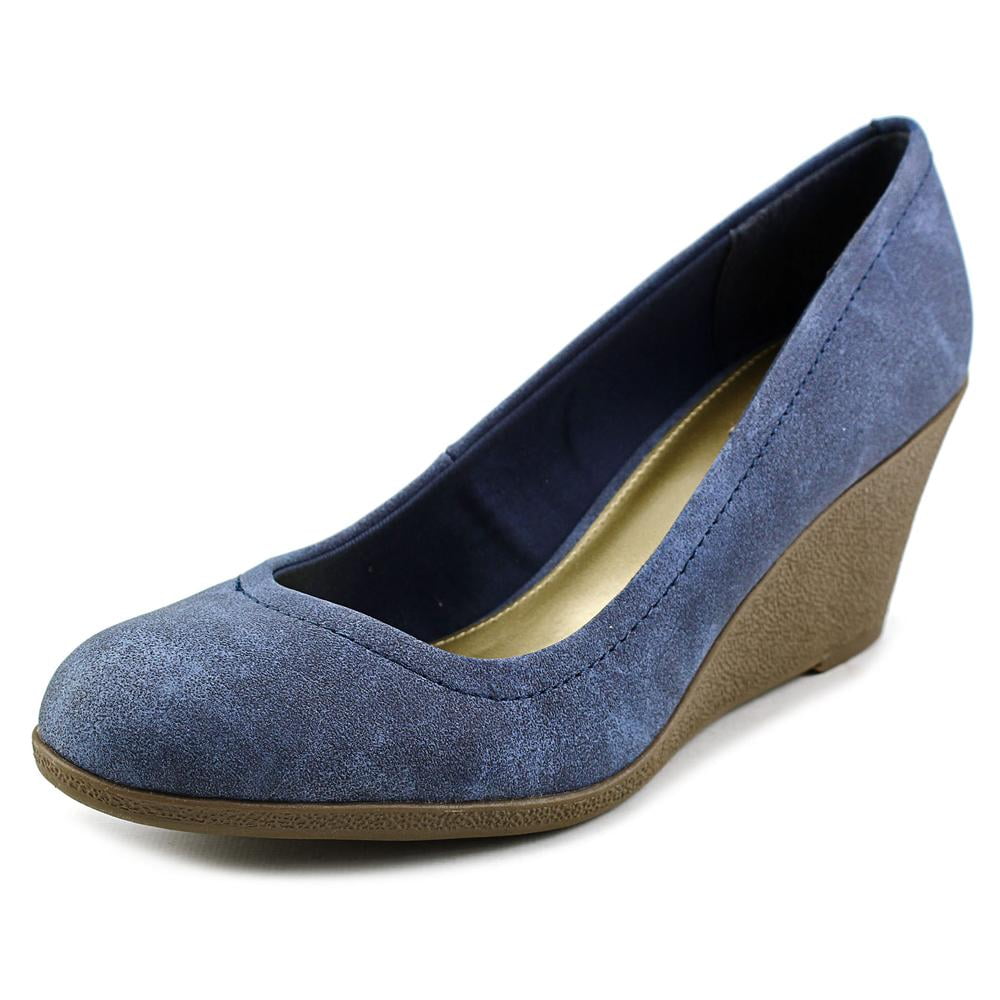 blue wedge dress shoes