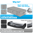 thumbnail image 2 of Under Bed Storage Container Bins 2 Pack, Low Profile Foldable Underbed Clothes Storage Organizer W/ Ultra Thick Fabric and Sturdy Bottom/Sides, Dual Zipper Storage Box for Dorm and Home 30x16x6.7", 2 of 7