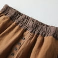 thumbnail image 6 of Gifts Usmixi Womens Harem Pants Casual Button Elastic Waist Cotton Linen Loose Trousers Solid Lightweight Straight Leg Baggy Long Pants with Pocket Coffee XL, 6 of 7
