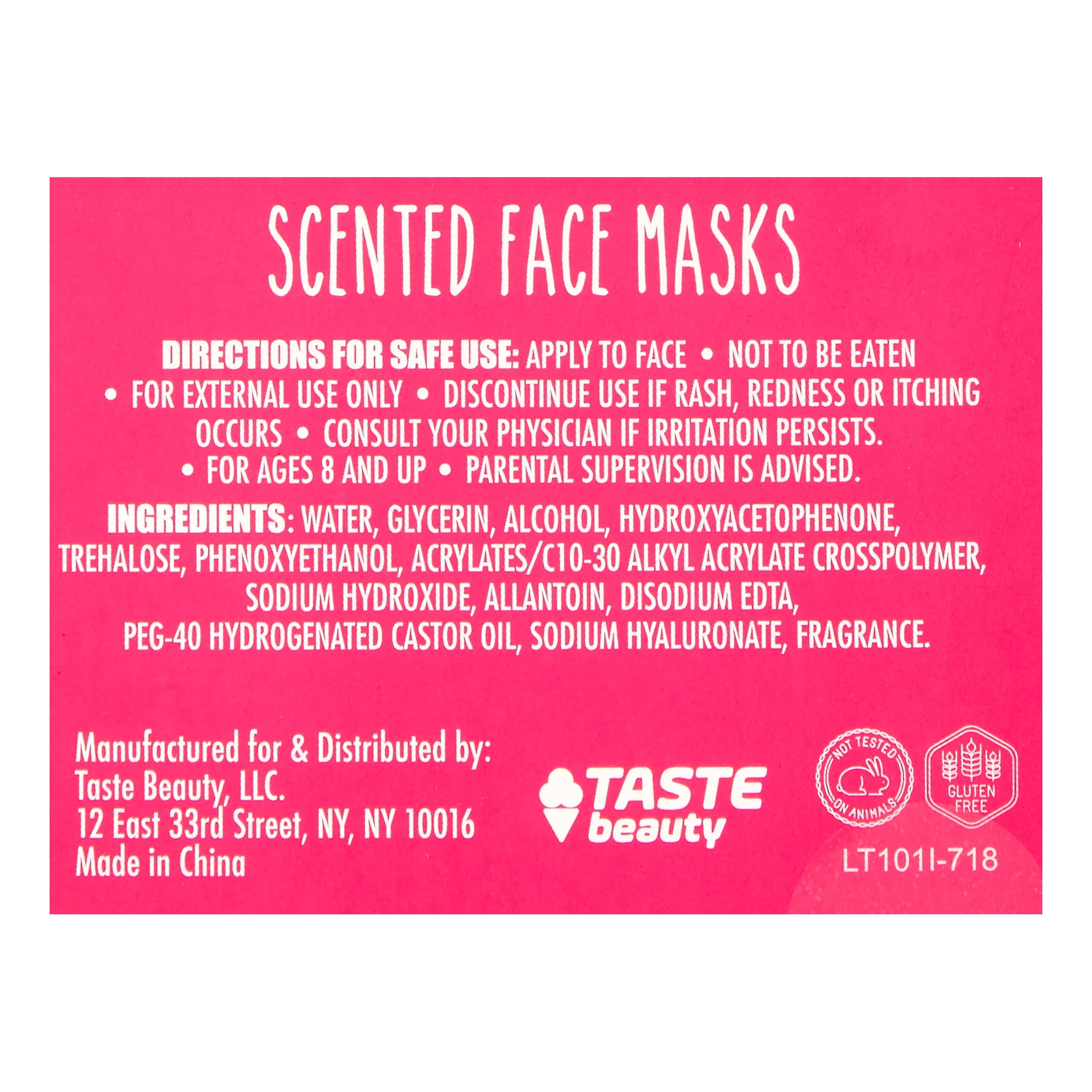 Taste Beauty Scented Face Masks For Kids 5 Pieces Walmart Com