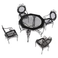 thumbnail image 3 of figatia 1:12 Maison de Poupée Miniature Meuble Table Octogonale en Métal Noir avec 4 Chaises, 3 of 9