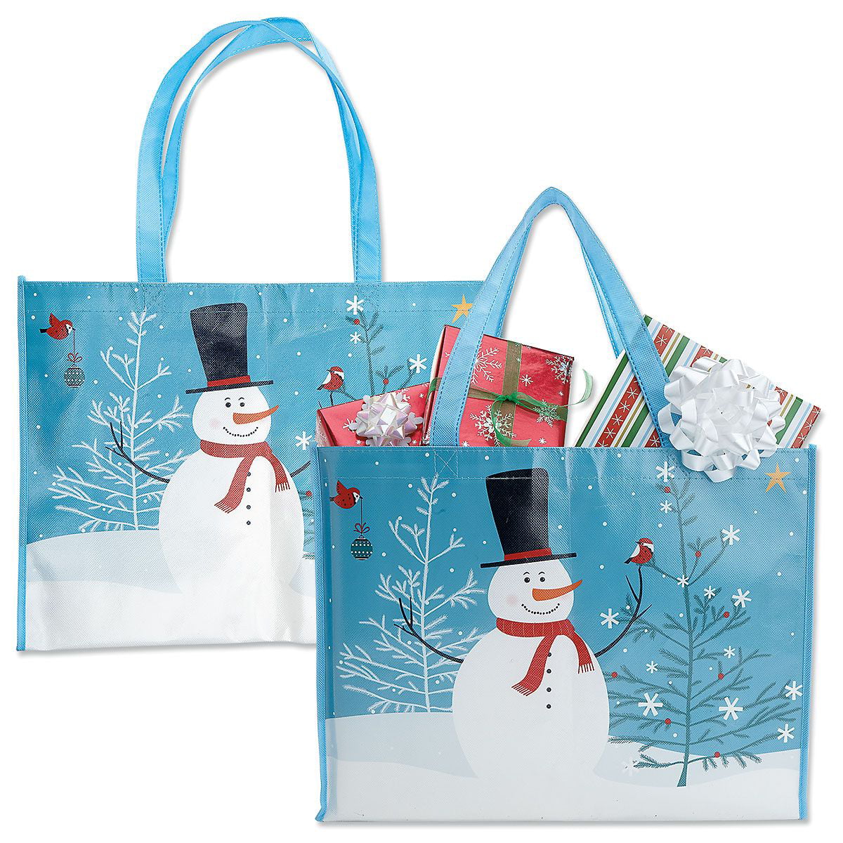 TOTE BAG small GIFT BAG with Snowman 