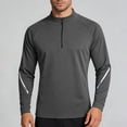 thumbnail image 2 of ZVNAΖH Men's Quarter Zip Long Sleeve Running Shirt, Mock Neck Athletic Top for Gym & Outdoor Activities, M-3XL, 2 of 9