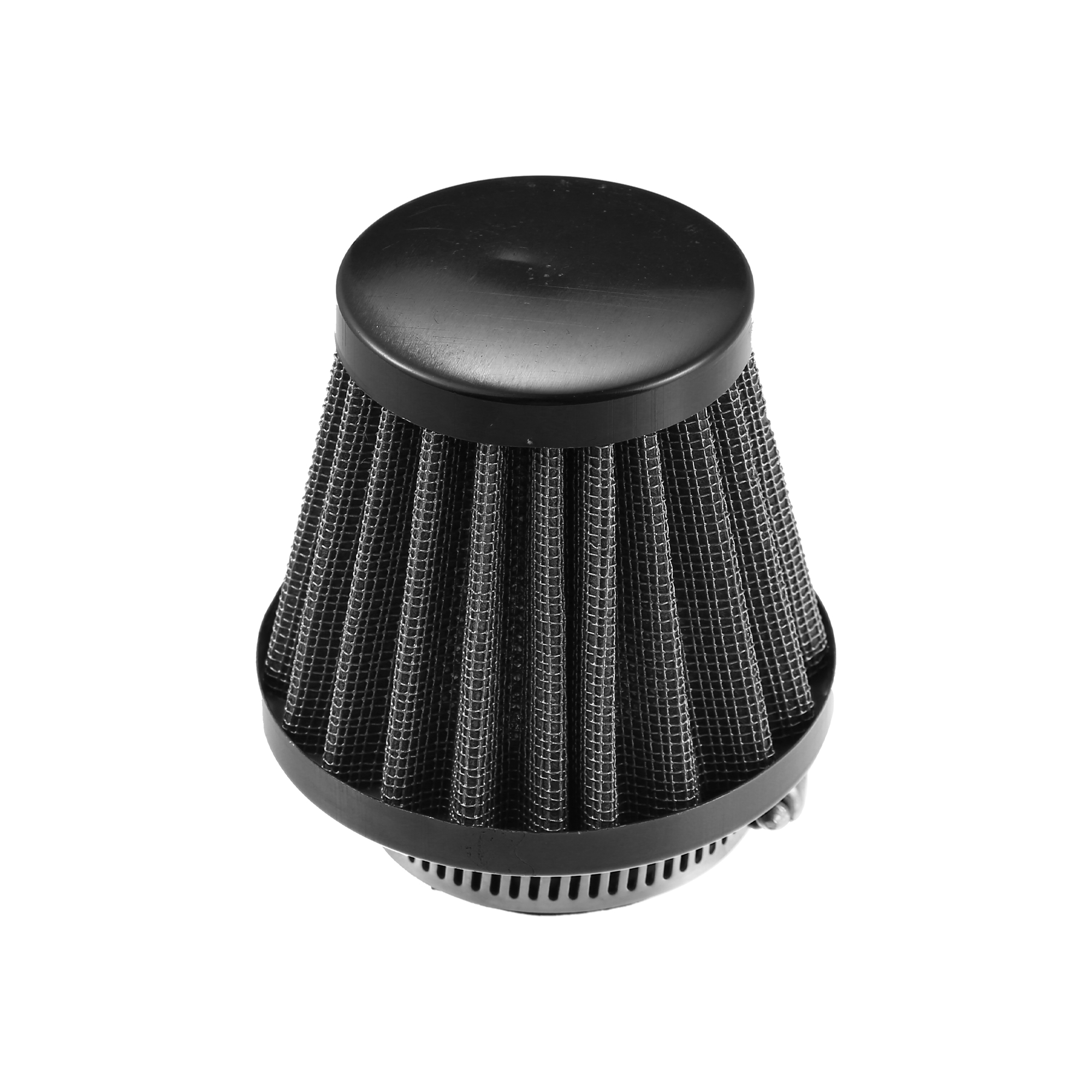Lot De 4 Filtres à Air Universels 42mm Pour Moto – Coniques, Noirs, Avec Colliers De Serrage, Nettoyables
