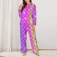 thumbnail image 2 of Balery Rainbow Scales2 Conjunto de Pijama con Estampado para Mujer, Conjunto de Dos Piezas con Manga Larga, Ropa de Dormir Suave con Bolsillos, Pijamas Cómodos-Medium, 2 of 7