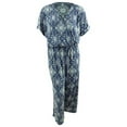 thumbnail image 6 of Style & Co. Womens Plus Printed Surplice Jumpsuit, 6 of 7