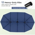 thumbnail image 6 of BECOMFORT 15Ft Large Double Side Patio Umbrella w/Base Included, Extra Large Outdoor Umbrella w/ 12 Metal Ribs, Air Vents, Crank System & Sand Bags, Twin Umbrella For Garden Backyard Pool (Navy), 6 of 18