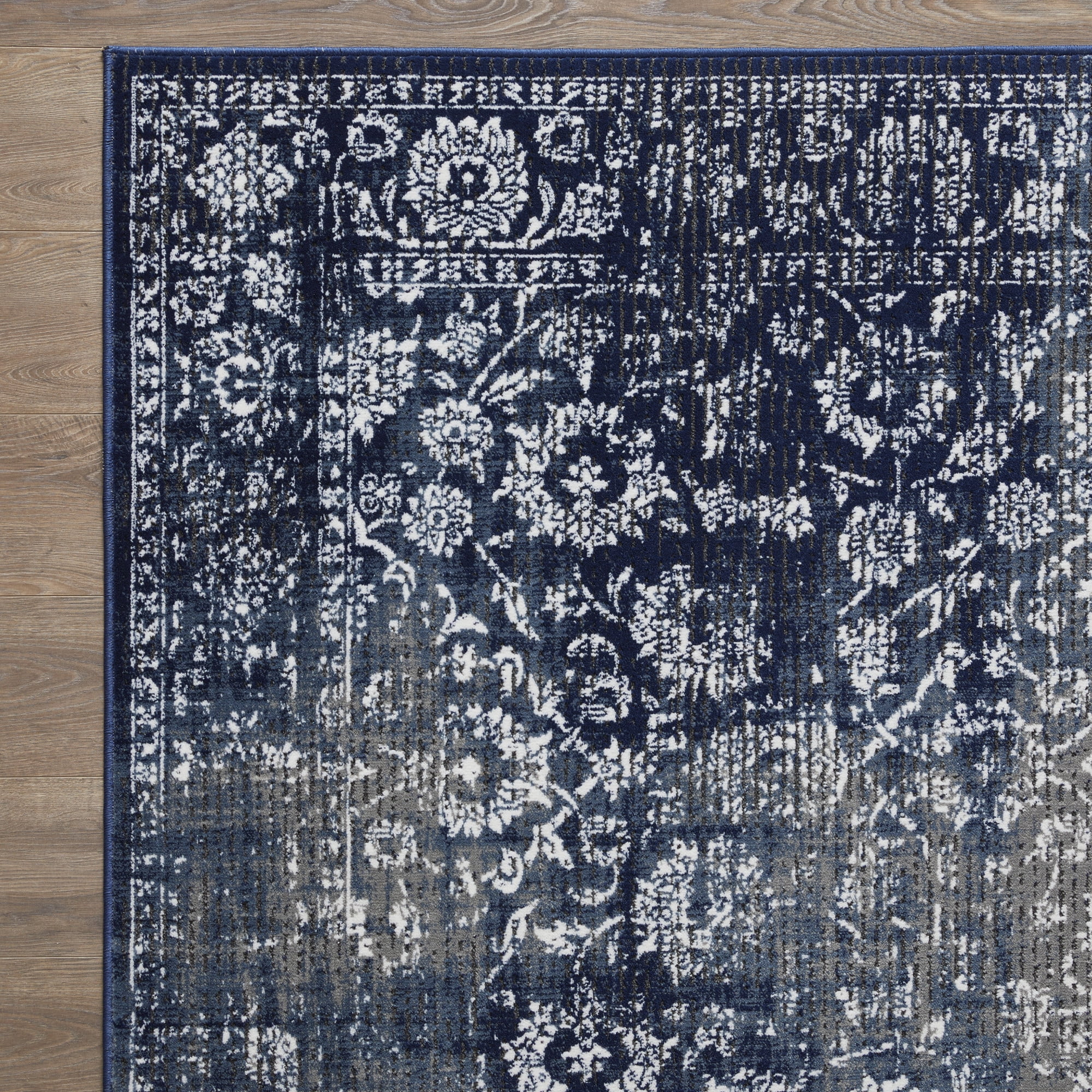 Loomaknoti Aysal Alazah 9' x 12' BLUE Floral Indoor Area Rug
