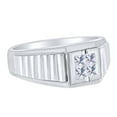 thumbnail image 2 of Father's Day Gift 0.41 Carat (Cttw) Princess White Natural Diamond Two Tone Men's Anniversary Band Ring In 14k Solid White Gold Ring Size-11, 2 of 2