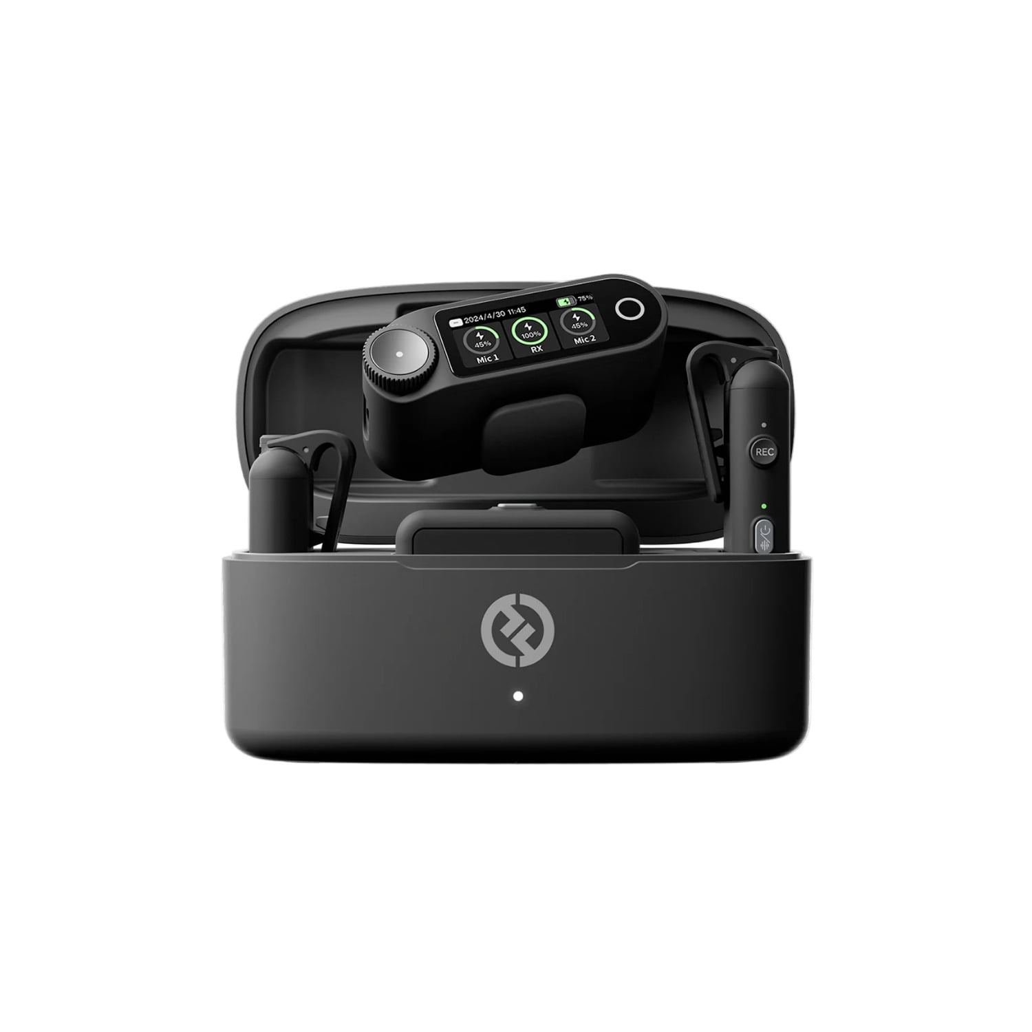 Hollyland LARK MAX 2 Combo 4-Person Wireless Microphone System for Cameras and Mobile Devices (Space Gray, 2.4 GHz)