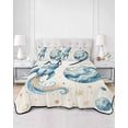thumbnail image 2 of Quilts Twin Size Bedding Set, Beige Space Rocket Lightweight Quilted Comforter, Modena Abstract Universe Planet Soft Reversible Bedspread Coverlet with Pillow Covers for All Season, 68" x 86", 2 of 7