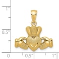 thumbnail image 3 of 14k Yellow Gold Polished/Textured Claddagh Pendant Charm, 3 of 3