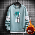 thumbnail image 3 of Sudadera con cuello redondo y forro polar para hombre, informal, versátil, de manga larga, cálida para otoño/invierno, 3 of 5