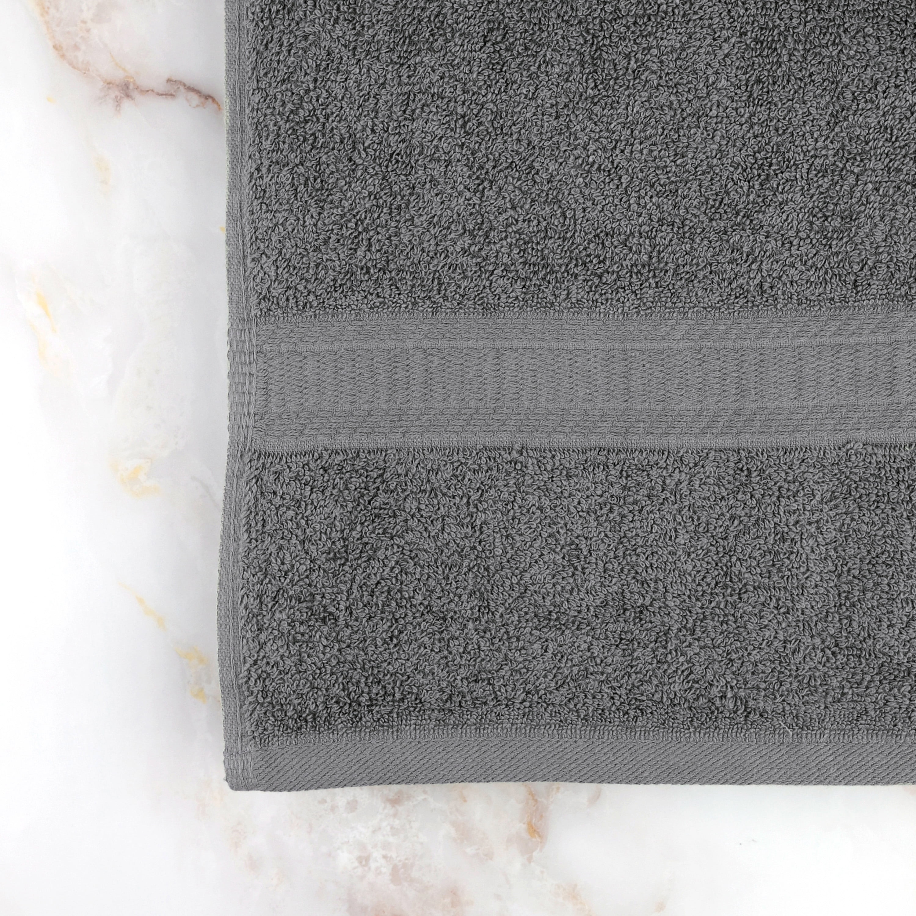 Mainstays Basic Bath Towel, Grey, 27x52