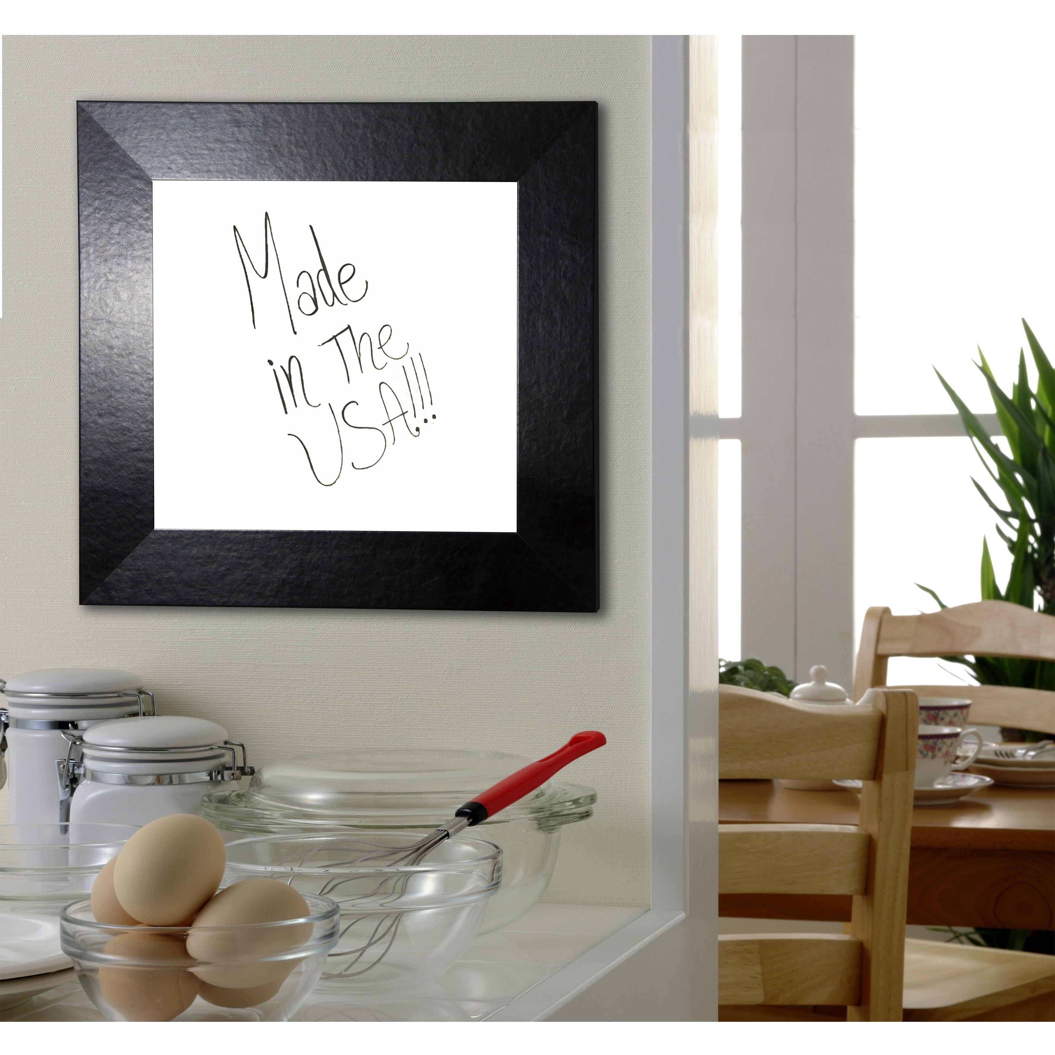 Rayne Mirrors Ameican Made Rayne Black Wide Leather Dry Erase Board