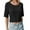 Black, variant on MIXUE Boho Tops For Women Summer Solid Color Round Neck Short Sleeve Slim Fit Casual Basic T Shirts Sportswear,Red,L