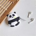 thumbnail image 3 of Estuche para AirPods, súper lindo, creativo, divertido, panda gordo sentado comiendo bambú, estuche para AirPods, encantador estilo animal, funda protectora de silicona suave para AirPods 1 y 2., 3 of 5