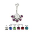 thumbnail image 1 of Belly Button Ring Surgical Steel with 5 Jewel Design, 1 of 1