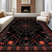 Flatwoven High Traffic Area Rug, Dramatic Black and White, Non Slip, Stain Resistant, Washable Area Rugs for Living Room, Bedroom(Black, 5X7)