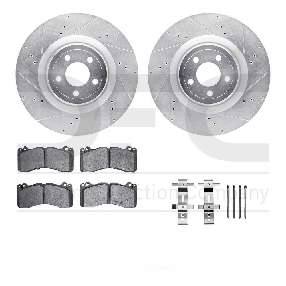 Dynamic Friction Company 7512-99161 DFC Rotors-Drilled and Slotted-Silver with 5000 Advanced Brake