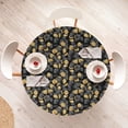 thumbnail image 4 of Ambesonne Autumn Fitted Round Tablecloth, Leaves Falling Trees Artwork, 56"- 60" Diameter, Charcoal Grey Mustard, 4 of 5