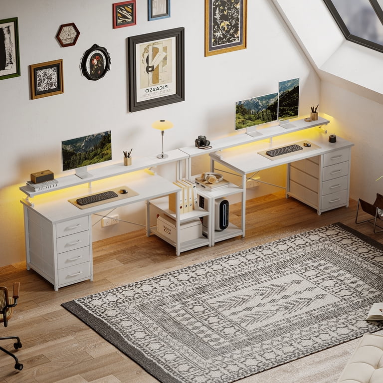 Casacomoda 55 Inch Computer Desk with USB Ports and Power Outlets
