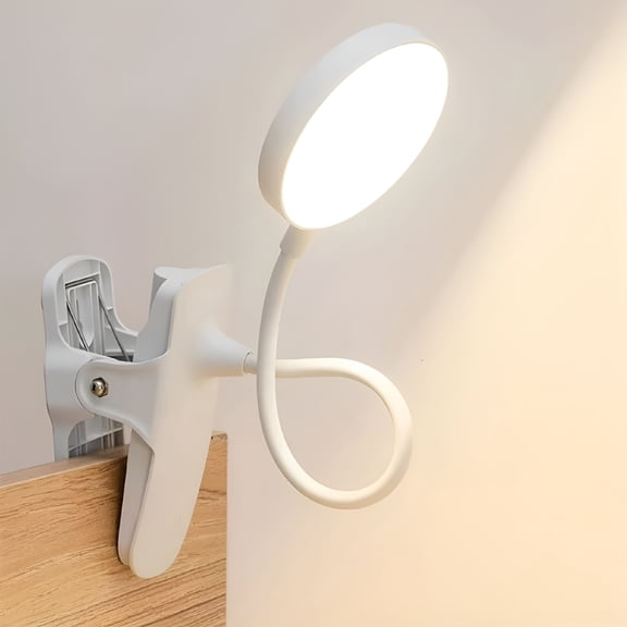 HIBIBUD Clip on Light Dimmable Portable Desk Light Mini Clip Lamp USB Power Small Desk Lamp with Clamp Reading Lights for Books Bunk Bed Headboard Makeup