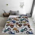 thumbnail image 5 of Cauagu Color Tractor Pattern Flannel Bed Blankets,Fleece Blanket Comfortable Air Conditioning Blanket for Sofa Bed Travel Couch & Living Room -60"x50", 5 of 8