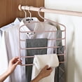 thumbnail image 7 of Walbest 1pc Plastic Pants Hanger 5 Layers Space Saving Clothes Slack Hanger, Closet Storage Organizer for Pants Jeans Trousers Skirts Scarf Ties Towels, 7 of 7