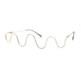 thumbnail image 3 of Womens Unique Wave Shape Lensless Rhinestone Jewelry Eyeglasses Gold Rainbow, 3 of 4