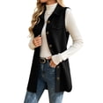 thumbnail image 5 of Women's Vintage Solid Color Button Fashion Casual Lapel Cardigan Jacket Top For Everyday Style, 5 of 9