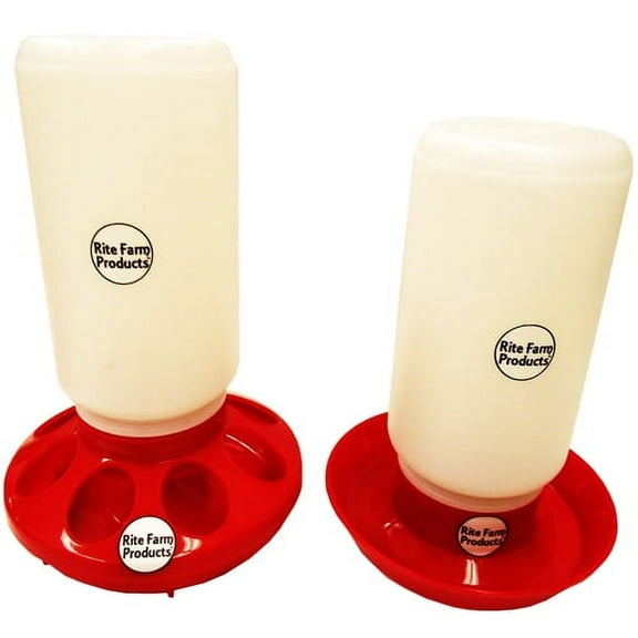 Rite Farm Products Red 1 Quart Poultry Chicken Chick Feeder & Drinker