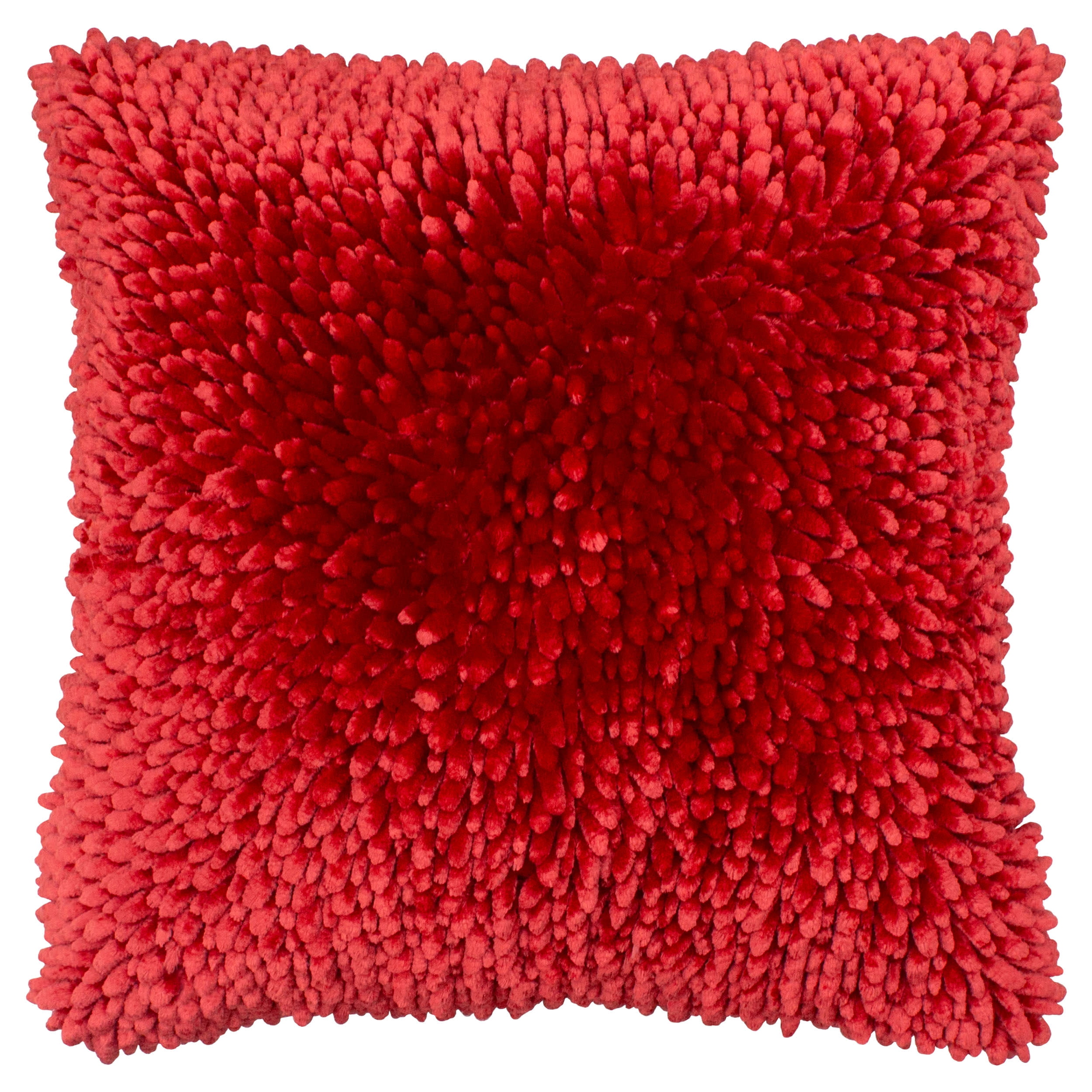 Butter Chenille 18 in. x 18 in. Decorative Pillow, Red