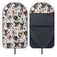 thumbnail image 6 of POLERO Dog Faces Terry Cloth Car Seat Cover, Sweat Proof Microfiber Towel Cover, Non Slip Front Seat Cover for Vans Cars Trucks SUVs, 6 of 7